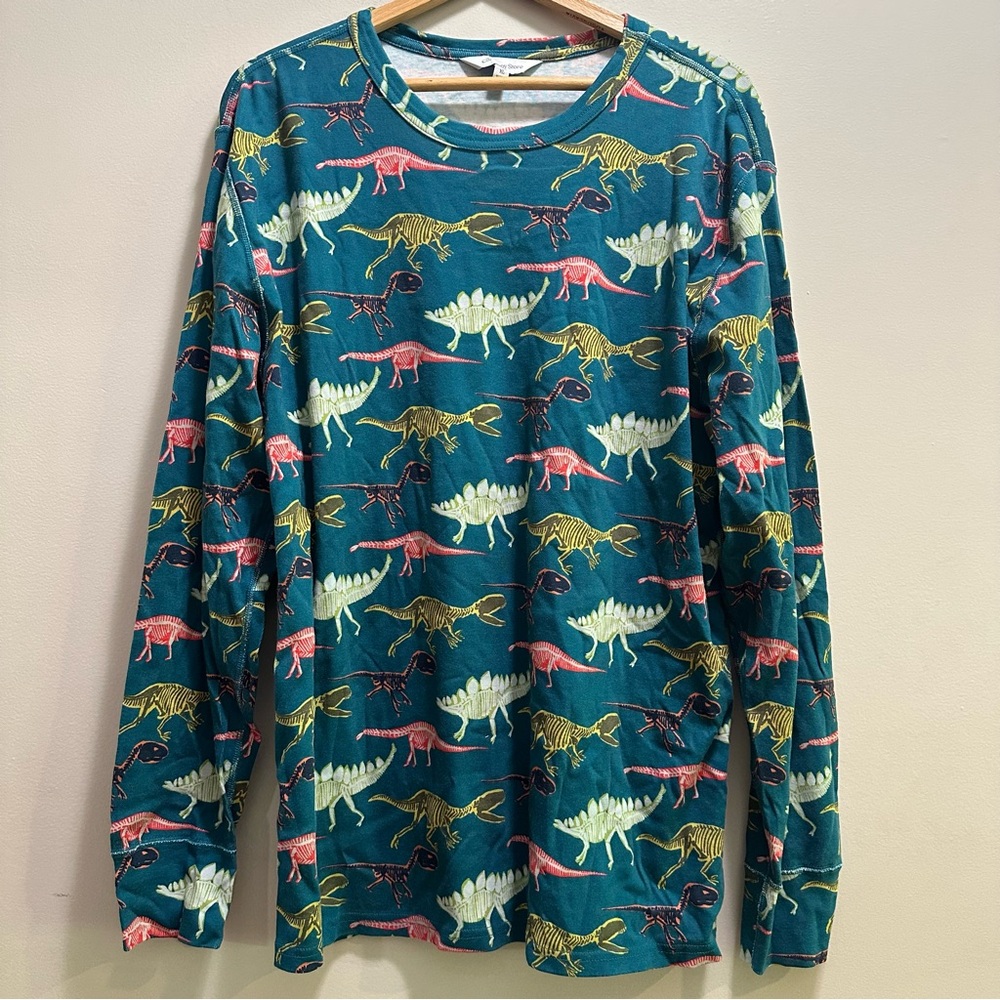 The Company Store Dinosaur Pajama Top Men’s XL Long Sleeve Organic Cotton